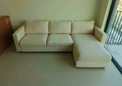 L shape sofa bed with storage great condition