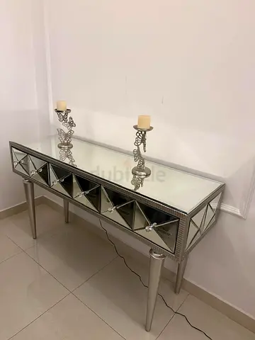 Mirrored Buffet Table with Drawers - Elegant Entryway Piece