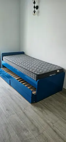 Single Bed with Mattress + Table for sale