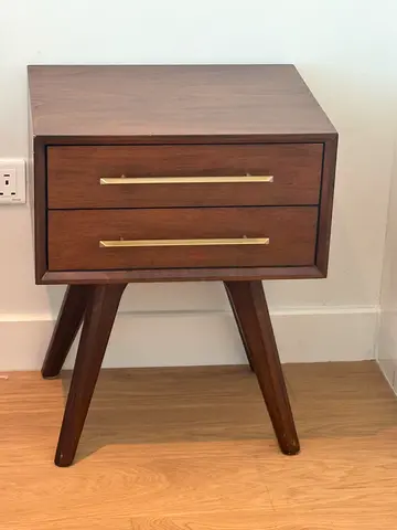 West Elm Mid-Century bedside tables, set of two, Acorn colour, Excellent condition -