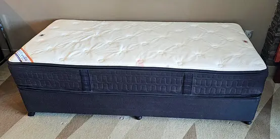 King Koil Bed + Mattress + Protector KKASM2 90x200cm Active Support Movable Foundation with Wheels
