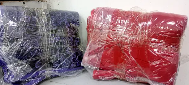 Set of 3 Horse Saddle Pads (White, Red, Purple)