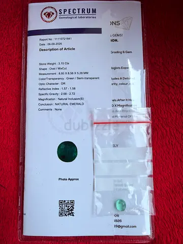 💚 Natural Emerald – 3.15 Carats
