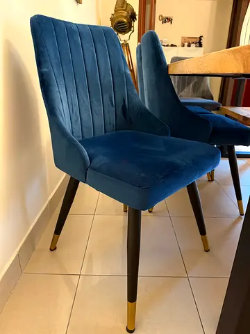 Set of 5 Velvet Dining Chairs