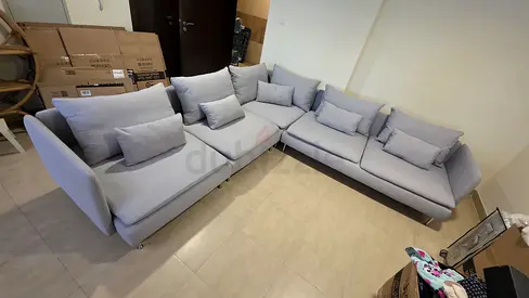 Light grey IKEA Sodhremn Corner sofa