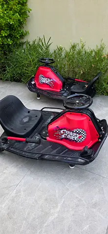 Pair of Red Crazy Cart Ride-On Go-Karts for Kids — Good Condition