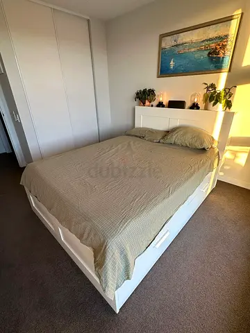 Ikea brimness queen bed with ikea mattress like new