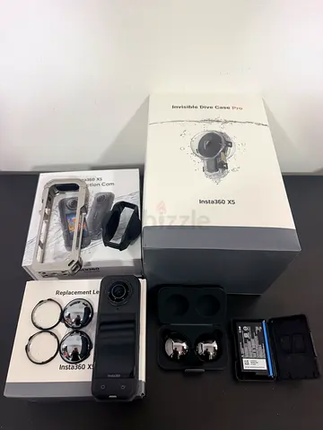 Insta360 x5 perfect condition, includes Pro Diving Case, Extra Battery , ND32 and ND64 filters etc