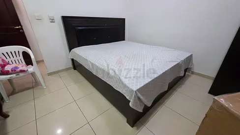 Dark Wood Double Bed with medicated mattress, cupboard and 1 side table - Very Good Condition