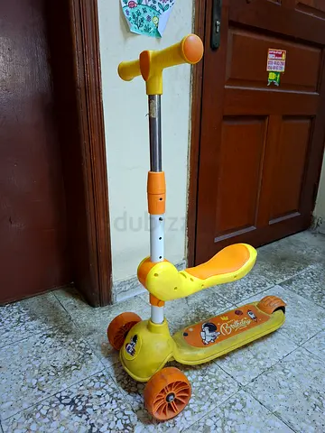 Kids 3-Wheel Scooter with Seat - Yellow, Good Condition