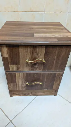 Wooden 2-Drawer Nightstand / Bedside Table in Good Condition
