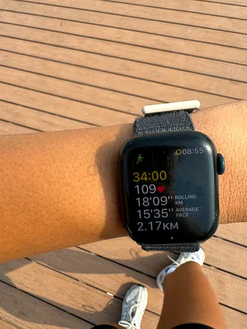 Apple Watch 9 Series (Black) - Good Condition, Black Nylon Strap 41mm - GPS + Cellular
