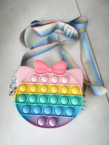 Kids Handbag - Colourful Pop’it bag (Cat shaped)