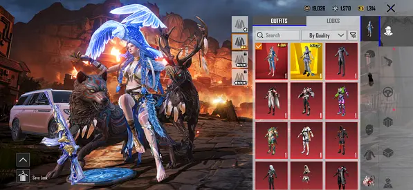 PUBG Mobile account with rare outfits and looks