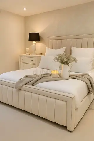 New Elegant beige colour 200*200 super size king bed