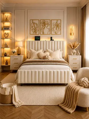 Elegant beautiful luxury 160*200 queen size bed