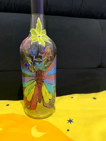 Self Hand-painted Decorative Glass Bottle / Vase