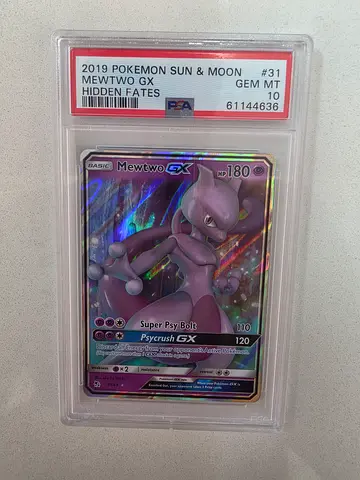 PSA 10 Mewtwo GX #31/68 - 2019  Pokemon Sun & Moon Hidden Fates - Super  Psy Bolt/Psycrush GX - GEM