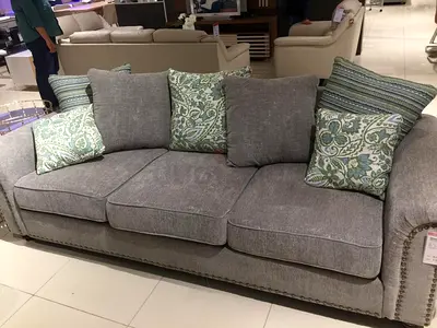 Brand new , untouched Gray 7- Seater Fabric Sofa with Cushions plus additional centre table