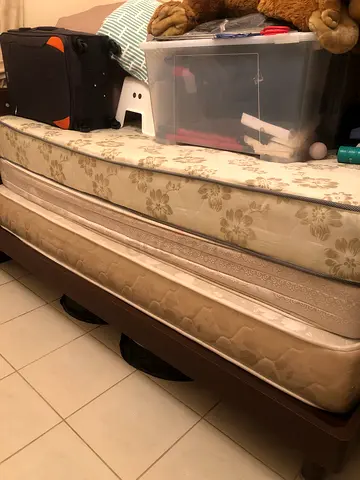 2 Queen size double mattress with bed - good condition