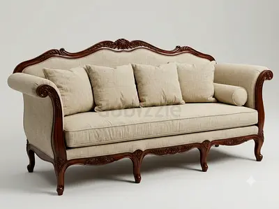 Vintage pair of Ralph Lauren Home Carved Sofas — Down & Feather Cushions