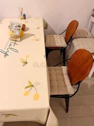 Walnut Finish Dining Chairs with Cushions
