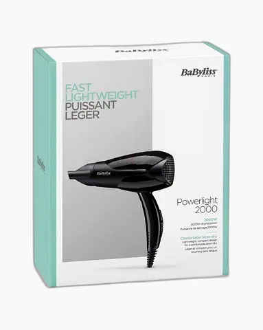 BaByliss Powerlight 2000 Hair Dryer - Lightweight, 2000W (New in Box)