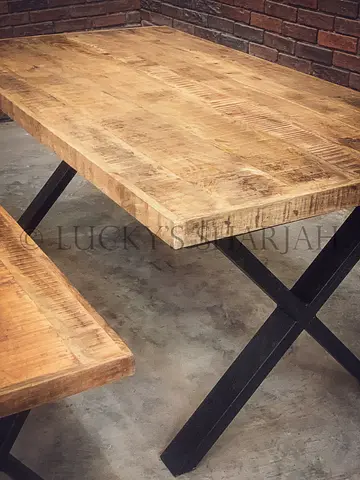 Solid Mango Wood Dining Table with 2 chairs