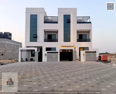5-bedroom townhouse with a roof terrace in Al Zahia; fees included; features a large setback area.