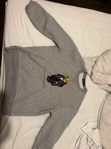 Polo Ralph Lauren Bear Grey Crewneck Sweatshirt - Men's L - purchased for 1,100