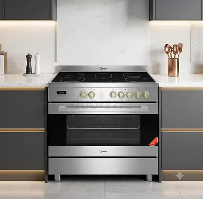 Midea Latest Model 90x60cm 5-Burner Electric Ceramic Range – Dual-Fan Oven | Free Delivery
