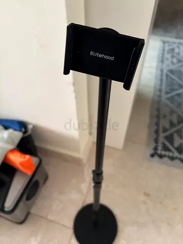 Adjustable Floor Stand Phone Holder (Tall, Black)