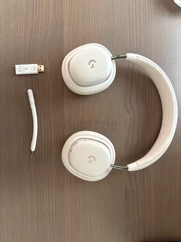 White Logitech G735 Wireless Headphones with USB Dongle — great Condition