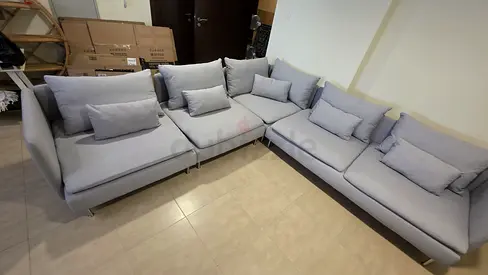 Like Perfect condition IKEA Sodhremn L Shape Sofa light gray color