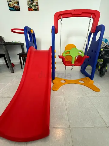 Kids 3 in 1 slide swing and basketball set