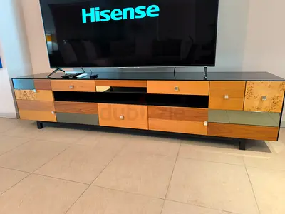 High quality American Modern low wooden TV cabinet / entertainment unit with mixed finish