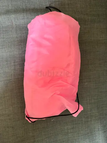 Pink Inflatable Air Lounger with Carry Bag