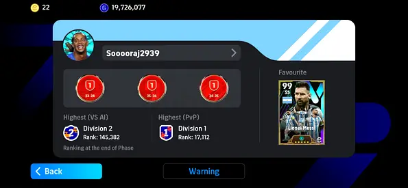 Rare Efootball pes account for sale