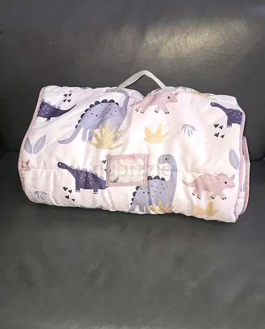 Foldable padded baby play mat / picnic blanket with dinosaur print. Size 50x20x1.5 Inch