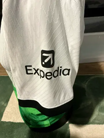 White & Green Team Jersey with Expedia Logo, amazing condition