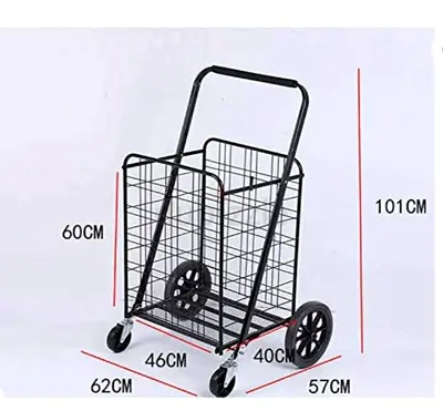 Foldable Heavy-Duty Shopping Trolley Cart with Large Wheels