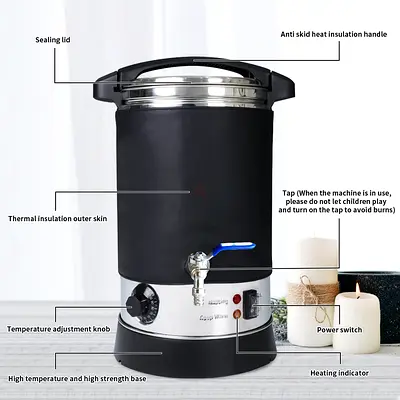 ToAuto 6.5L Candle Making Electric Large Melting Pot Furnace Wax Melter