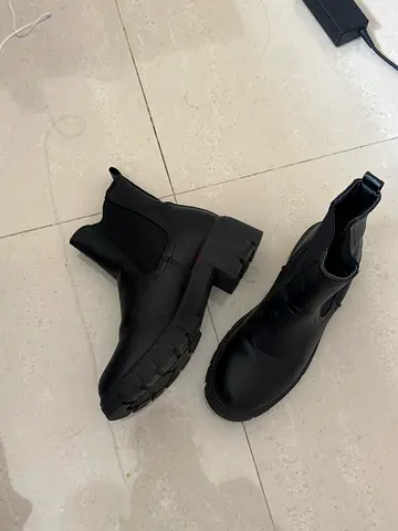 Black Leather Ardene Boots - Size 7, Used Once only