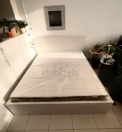 Ikea king size bed with mattress and storage drawers