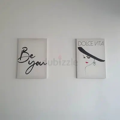 Set of 2 Minimalist Wall Art Canvases — 'Be You' & 'Dolce Vita' (Ready to Hang)
