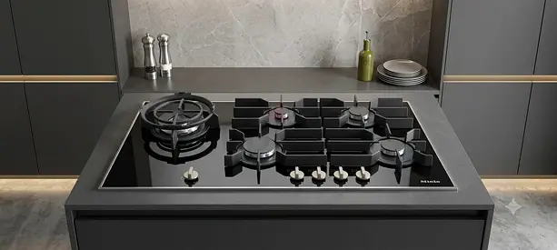 Miele Brand New 5-Burner Gas Cooktop with Wok Burner – Glass Top