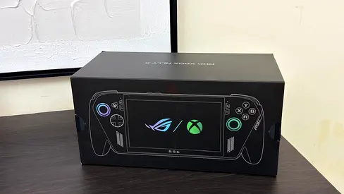 ASUS ROG XBOX Ally x handheld gaming PC with original case and charging dock