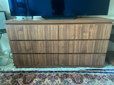 Wooden TV Entertainment Unit / Media Console - Walnut Finish