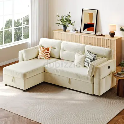 New premium high Quality 3 seater L shape sofa bed with storage