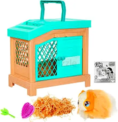 Small Pet Playpen House with Toy Hamster and Accessories - Light Brown/Teal